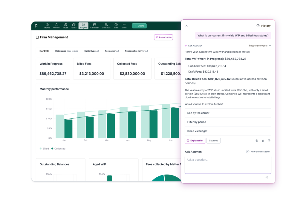 Acumen, business reporting for law firms
